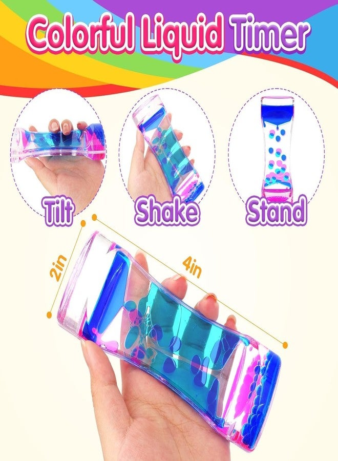 Ternero Liquid Motion Bubbler Liquid Timer Executive Desk Toys for Relaxation Kids Teenager Adults Oil Hourglass Multi Color Acrylic Desktop Decorations (Pack of 1)-Multi Color - Image 5